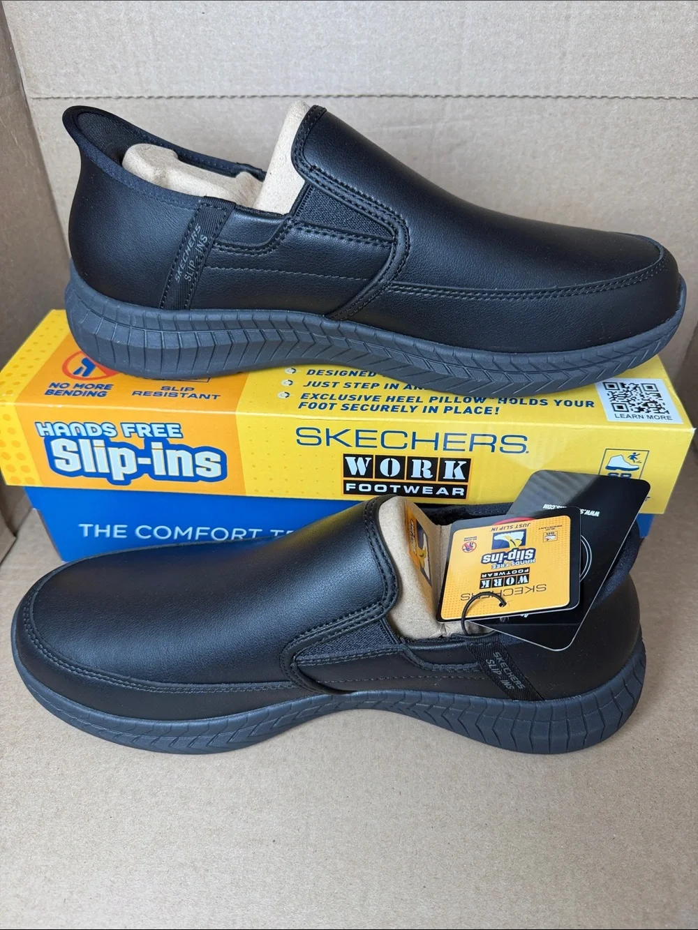 Skechers Black Slip-On Casual Work Loafers